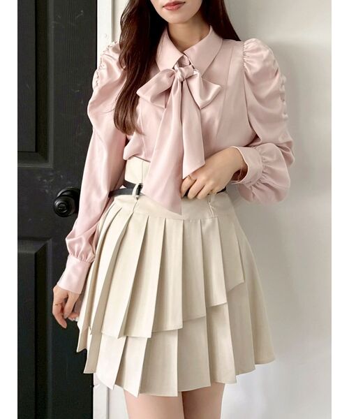 dazzlin（ダズリン）の「2WAYボウタイペプラムブラウス（シャツ/ブラウス・レディース・ホワイト/ピンク/ブラウン/その他1/イエロー/アイボリー/オフホワイト/ブルー・FREE）」の8枚目の写真