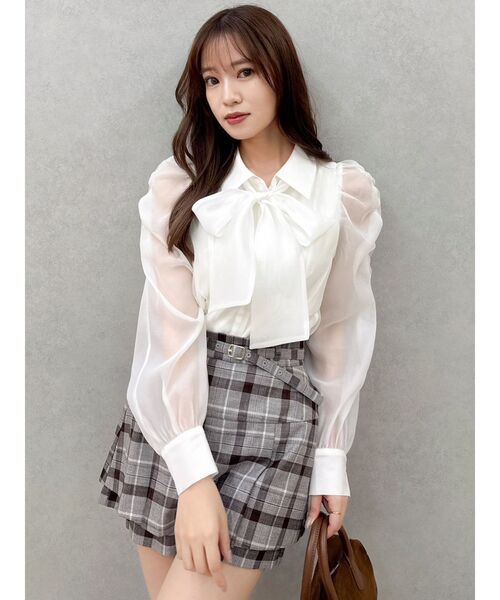 dazzlin（ダズリン）の「2WAYボウタイペプラムブラウス（シャツ/ブラウス・レディース・ホワイト/ピンク/ブラウン/その他1/イエロー/アイボリー/オフホワイト/ブルー・FREE）」の10枚目の写真