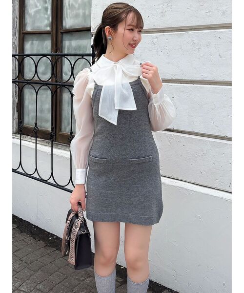 dazzlin（ダズリン）の「2WAYボウタイペプラムブラウス（シャツ/ブラウス・レディース・ホワイト/ピンク/ブラウン/その他1/イエロー/アイボリー/オフホワイト/ブルー・FREE）」の13枚目の写真