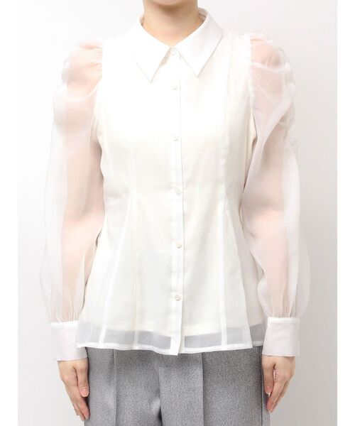 dazzlin（ダズリン）の「2WAYボウタイペプラムブラウス（シャツ/ブラウス・レディース・ホワイト/ピンク/ブラウン/その他1/イエロー/アイボリー/オフホワイト/ブルー・FREE）」の21枚目の写真