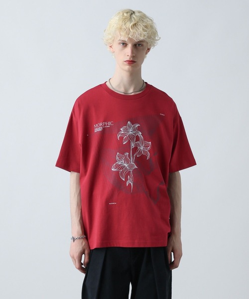 HARE（ハレ）の「ジオメトリックプリントカット(HARE)（Tシャツ/カットソー・メンズ・レッド/ホワイト/ブラック・FREE）」の3枚目の写真