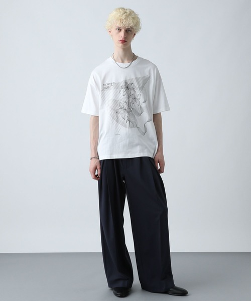 HARE（ハレ）の「ジオメトリックプリントカット(HARE)（Tシャツ/カットソー・メンズ・レッド/ホワイト/ブラック・FREE）」の4枚目の写真