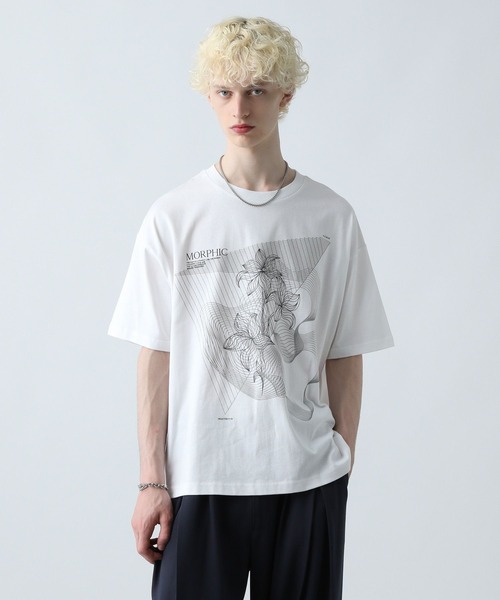 HARE（ハレ）の「ジオメトリックプリントカット(HARE)（Tシャツ/カットソー・メンズ・レッド/ホワイト/ブラック・FREE）」の9枚目の写真