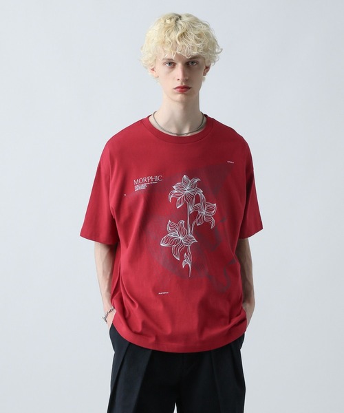 HARE（ハレ）の「ジオメトリックプリントカット(HARE)（Tシャツ/カットソー・メンズ・レッド/ホワイト/ブラック・FREE）」の12枚目の写真