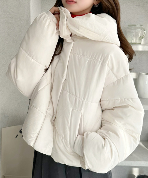 45rpm ビッグカラー 裏ツイード ダウンコート ダウンジャケット 美品 3 RANAN ダウンコート ダウンジャケット ビックカラーパデット