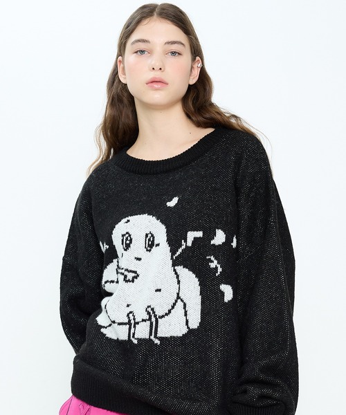 LUVISTRUE(ラヴイズトゥルー)の「CH COUCH KNIT(ニット/セーター・レディース・ブラック/パープル・FREE)」の1枚目の写真