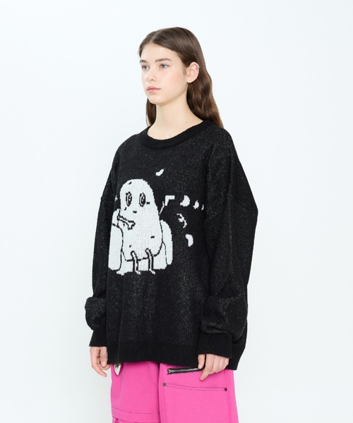 LUVISTRUE(ラヴイズトゥルー)の「CH COUCH KNIT(ニット/セーター・レディース・ブラック/パープル・FREE)」の8枚目の写真