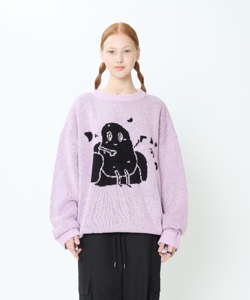 LUVISTRUE(ラヴイズトゥルー)の「CH COUCH KNIT(ニット/セーター・レディース・ブラック/パープル・FREE)」の10枚目の写真
