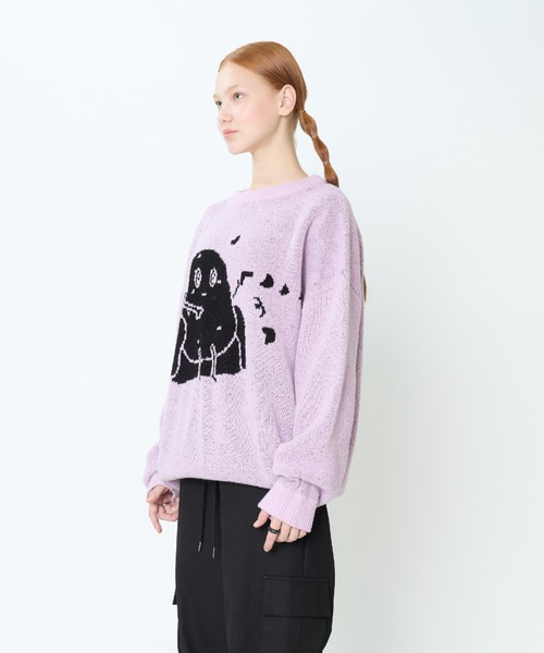 LUVISTRUE(ラヴイズトゥルー)の「CH COUCH KNIT(ニット/セーター・レディース・ブラック/パープル・FREE)」の11枚目の写真