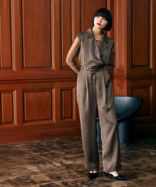 darial（ダリアル）の「【darial】2way pants set dress 2way パンツ セット ドレス お呼ばれ 結婚式 二次会 成人式 同窓会 セレモニードレス パーティドレス オケージョンドレス（パンツドレス・レディース・ブラック/ブラウン/グレー・S/M/L）」の8枚目の写真