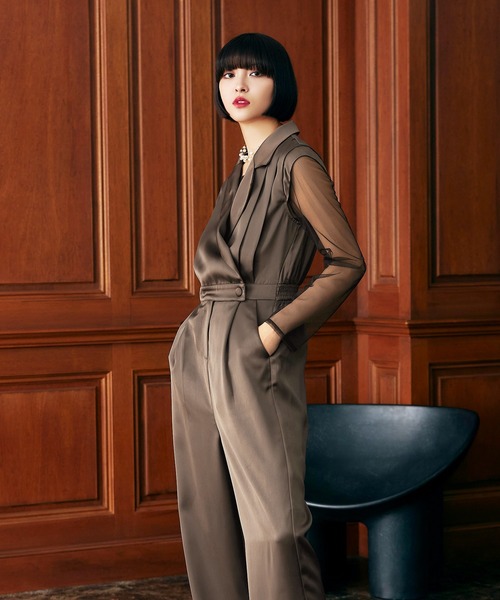 darial（ダリアル）の「【darial】2way pants set dress 2way パンツ セット ドレス お呼ばれ 結婚式 二次会 成人式 同窓会 セレモニードレス パーティドレス オケージョンドレス（パンツドレス・レディース・ブラック/ブラウン/グレー・S/M/L）」の9枚目の写真