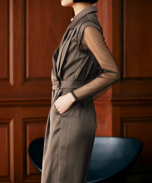 darial（ダリアル）の「【darial】2way pants set dress 2way パンツ セット ドレス お呼ばれ 結婚式 二次会 成人式 同窓会 セレモニードレス パーティドレス オケージョンドレス（パンツドレス・レディース・ブラック/ブラウン/グレー・S/M/L）」の10枚目の写真