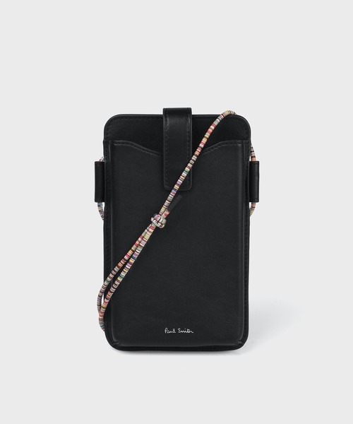 Paul Smith(ポールスミス)の「シグネチャーストライプコード フォンポーチ【553430 P102】(その他小物・メンズ・ブラック・FREE)」の1枚目の写真