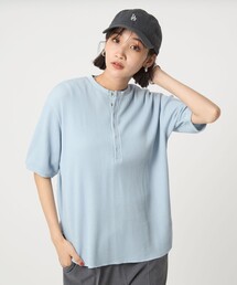 green label relaxing（グリーンレーベルリラクシング）の「【WEB限定】＜at ease＞ワッフル ヘンリーネック 5分袖 プルオーバー カットソー（Tシャツ/カットソー）」