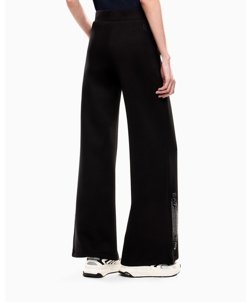 EMPORIO ARMANI EA7（エンポリオアルマーニイーエーセブン）の「【エンポリオ アルマーニ EA7】Logo Series ワイドレッグパンツ コットン混紡（その他パンツ・レディース・ベージュ/ブラック・LARGE/MEDIUM/SMALL/X-SMALL）」の3枚目の写真
