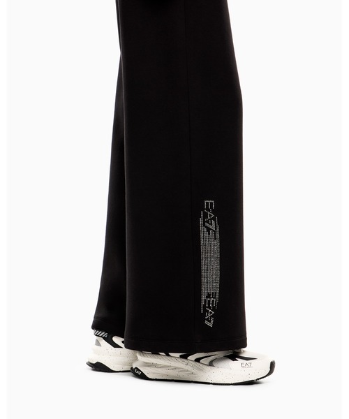 EMPORIO ARMANI EA7（エンポリオアルマーニイーエーセブン）の「【エンポリオ アルマーニ EA7】Logo Series ワイドレッグパンツ コットン混紡（その他パンツ・レディース・ベージュ/ブラック・LARGE/MEDIUM/SMALL/X-SMALL）」の4枚目の写真