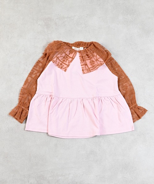 MARKEY'S(マーキーズ)の「レースドッキングチュニック(チュニック・キッズ・ライトピンク/オフホワイト・S/M/L/LL)」の11枚目の写真