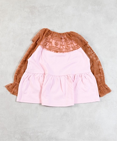 MARKEY'S(マーキーズ)の「レースドッキングチュニック(チュニック・キッズ・ライトピンク/オフホワイト・S/M/L/LL)」の12枚目の写真