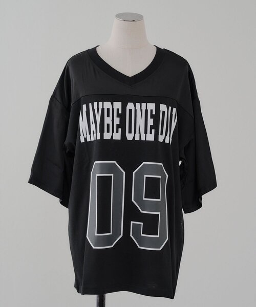 APPORTE PAR LES MARCHES(アポルテパーレマルシェ)の「【MARCHES】ブロークコア半袖ロゴT(Tシャツ/カットソー・レディース・ブラック/オフホワイト・FREE)」の1枚目の写真