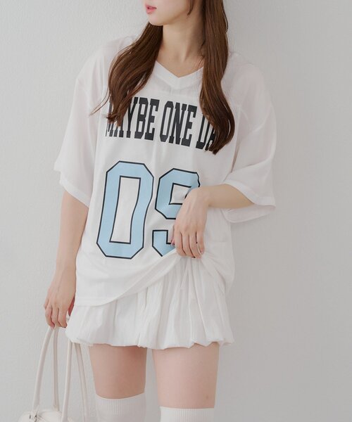 APPORTE PAR LES MARCHES(アポルテパーレマルシェ)の「【MARCHES】ブロークコア半袖ロゴT(Tシャツ/カットソー・レディース・ブラック/オフホワイト・FREE)」の16枚目の写真