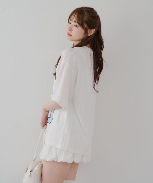 APPORTE PAR LES MARCHES(アポルテパーレマルシェ)の「【MARCHES】ブロークコア半袖ロゴT(Tシャツ/カットソー・レディース・ブラック/オフホワイト・FREE)」の15枚目の写真