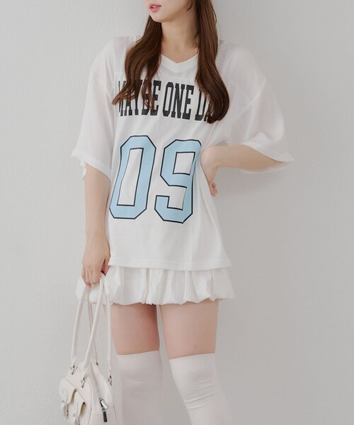 APPORTE PAR LES MARCHES(アポルテパーレマルシェ)の「【MARCHES】ブロークコア半袖ロゴT(Tシャツ/カットソー・レディース・ブラック/オフホワイト・FREE)」の14枚目の写真