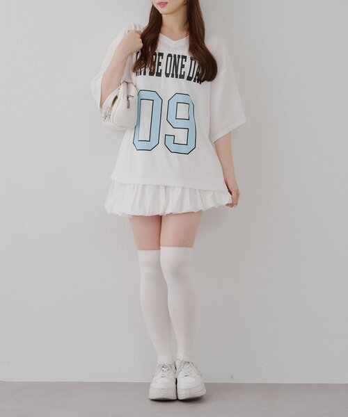 APPORTE PAR LES MARCHES(アポルテパーレマルシェ)の「【MARCHES】ブロークコア半袖ロゴT(Tシャツ/カットソー・レディース・ブラック/オフホワイト・FREE)」の12枚目の写真