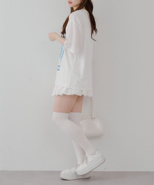 APPORTE PAR LES MARCHES(アポルテパーレマルシェ)の「【MARCHES】ブロークコア半袖ロゴT(Tシャツ/カットソー・レディース・ブラック/オフホワイト・FREE)」の11枚目の写真