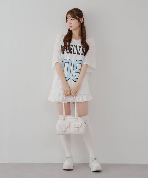 APPORTE PAR LES MARCHES(アポルテパーレマルシェ)の「【MARCHES】ブロークコア半袖ロゴT(Tシャツ/カットソー・レディース・ブラック/オフホワイト・FREE)」の10枚目の写真