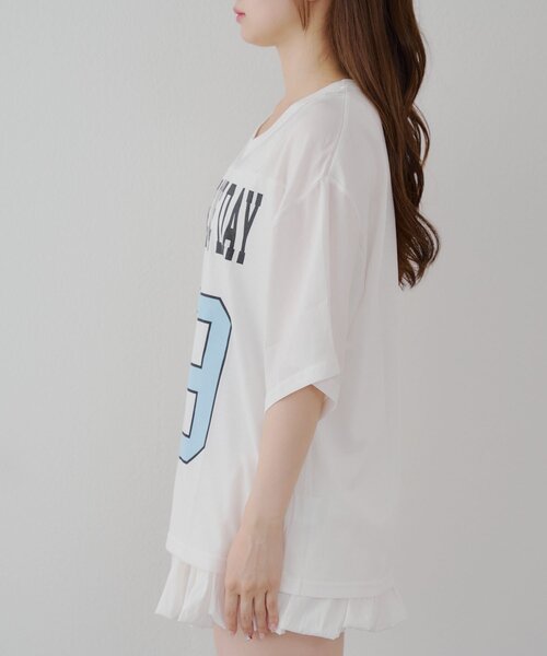 APPORTE PAR LES MARCHES(アポルテパーレマルシェ)の「【MARCHES】ブロークコア半袖ロゴT(Tシャツ/カットソー・レディース・ブラック/オフホワイト・FREE)」の8枚目の写真