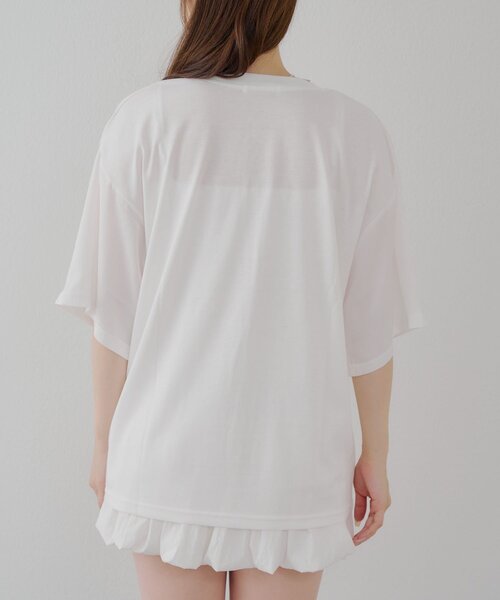 APPORTE PAR LES MARCHES(アポルテパーレマルシェ)の「【MARCHES】ブロークコア半袖ロゴT(Tシャツ/カットソー・レディース・ブラック/オフホワイト・FREE)」の7枚目の写真