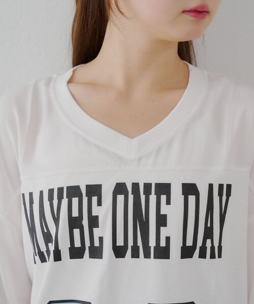 APPORTE PAR LES MARCHES(アポルテパーレマルシェ)の「【MARCHES】ブロークコア半袖ロゴT(Tシャツ/カットソー・レディース・ブラック/オフホワイト・FREE)」の6枚目の写真
