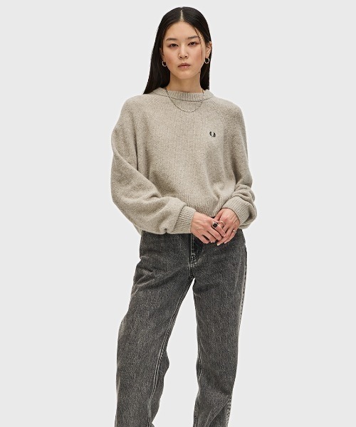 FRED PERRY(フレッドペリー)の「Cropped Textured Jumper/クロップドテクスチャーニット(ニット/セーター・レディース・グレイッシュベージュ・10)」の10枚目の写真