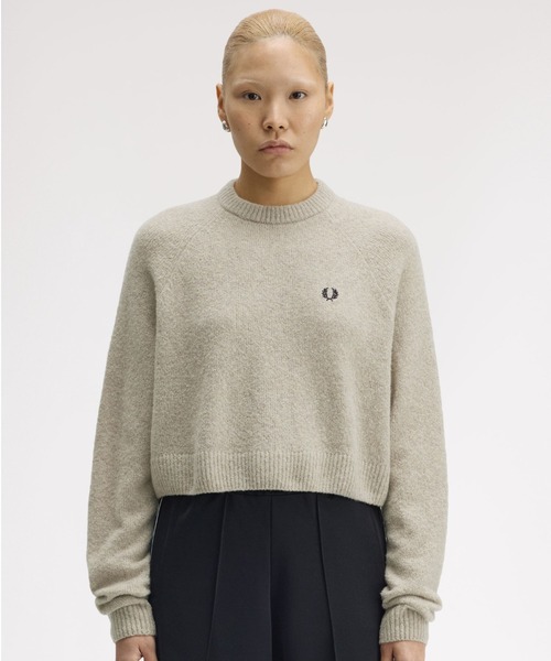 FRED PERRY(フレッドペリー)の「Cropped Textured Jumper/クロップドテクスチャーニット(ニット/セーター・レディース・グレイッシュベージュ・10)」の6枚目の写真