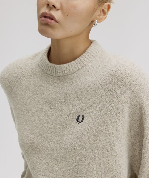 FRED PERRY(フレッドペリー)の「Cropped Textured Jumper/クロップドテクスチャーニット(ニット/セーター・レディース・グレイッシュベージュ・10)」の5枚目の写真