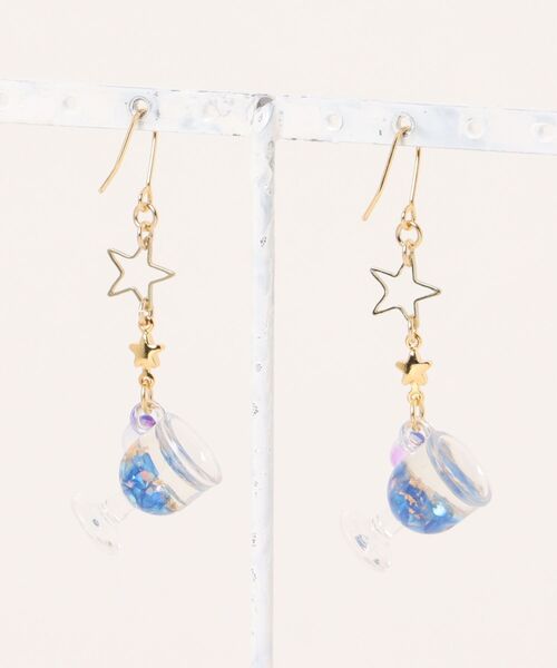 tone(トーン)の「【MUURABBTI】星屑ジュースのピアス(MA)(ピアス(両耳用)・レディース・ブルー・FREE)」の5枚目の写真