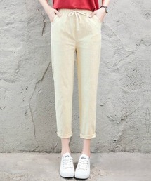綿麻パンツ ロングパンツ ポケット付き