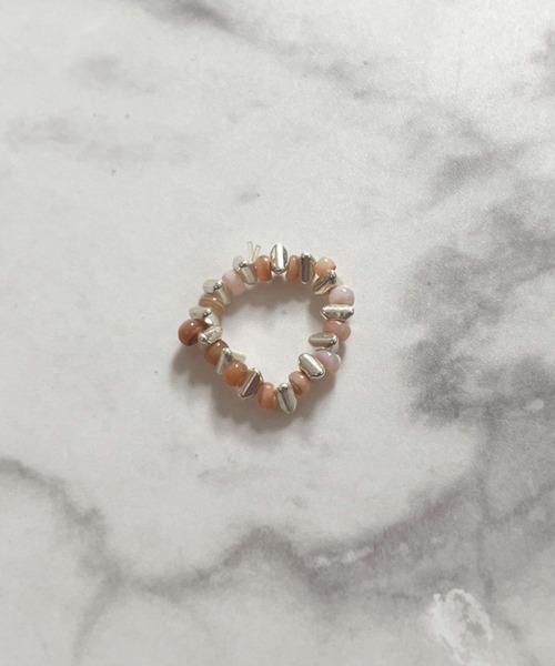 yu-ka（ユーカ）の「YU-KA:ビーズリング beads ring（リング・レディース・シルバー/マルチ/ピンク・FREE）」の4枚目の写真