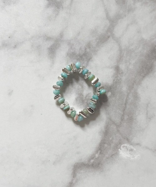 yu-ka（ユーカ）の「YU-KA:ビーズリング beads ring（リング・レディース・シルバー/マルチ/ピンク・FREE）」の5枚目の写真