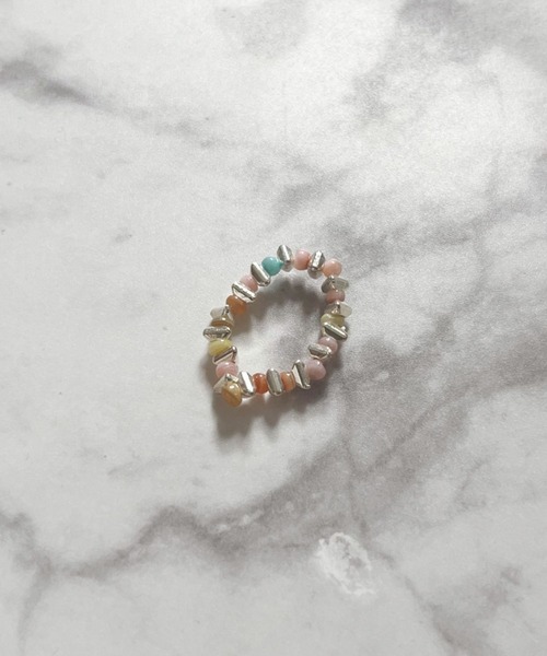 yu-ka（ユーカ）の「YU-KA:ビーズリング beads ring（リング・レディース・シルバー/マルチ/ピンク・FREE）」の6枚目の写真