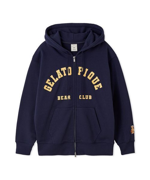 gelato pique ダブルジップのスポーティベア刺繍入りパーカー gelato pique（ジェラートピケ）の「スポーティーベア裏毛パーカ