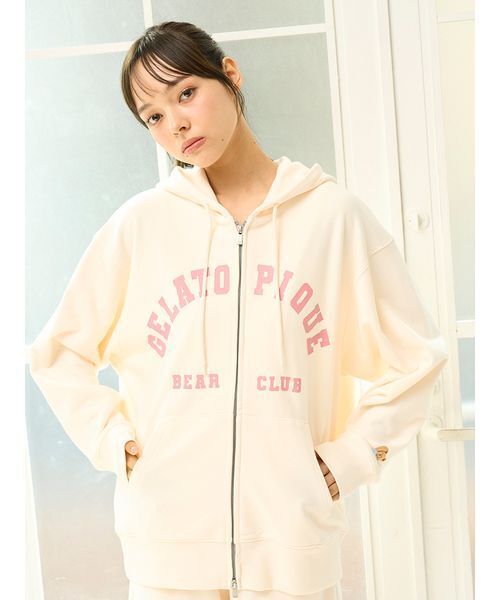 【新品/限定品】gelato pique ジェラートベアパーカ スポーティーベア裏毛パーカ（ルームウェア/パジャマ）｜gelato