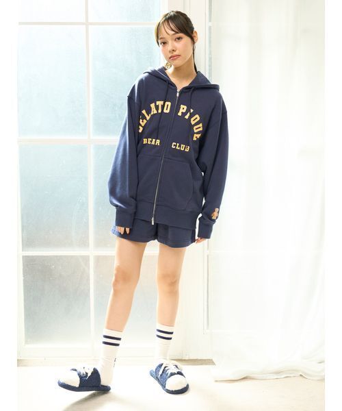 【新品/限定品】gelato pique ジェラートベアパーカ セール】スポーティーベア裏毛パーカ（ルームウェア/パジャマ
