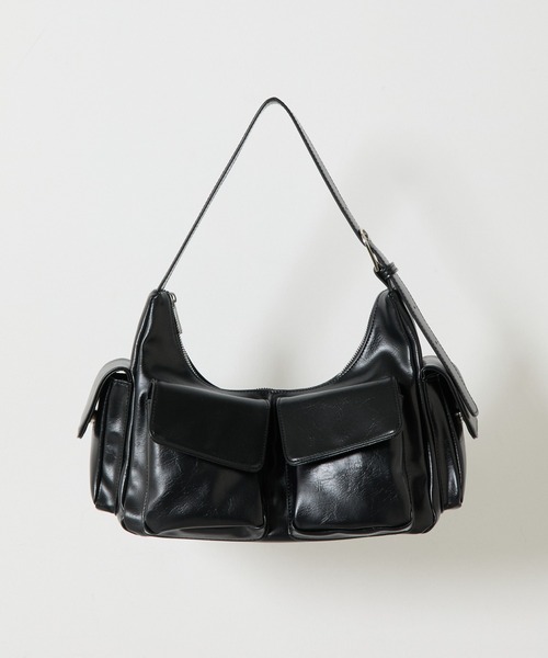 COLONY 2139(コロニートゥーワンスリーナイン)の「ヴィンテージ合皮マルチポケットショルダーバッグ(ショルダーバッグ・レディース・ブラック/ブラウン・FREE)」の14枚目の写真