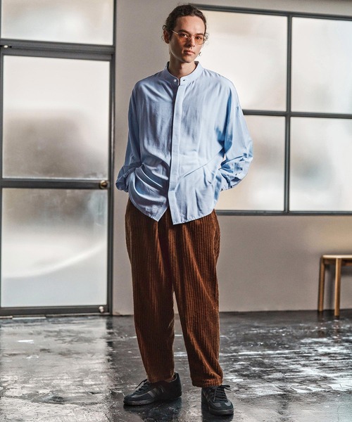 CAMBIO（カンビオ）の「ms6193-ルーズシルエットスタンドカラー比翼シャツ(CMB-R0184)（シャツ/ブラウス・メンズ・ホワイト/ブラック/サックスブルー/ブルーグリーン・S/M/L）」の13枚目の写真