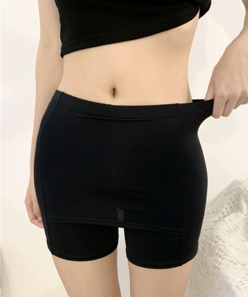 shoppinggo(ショッピングゴー)の「ペチコート Yラインカバー インナーパンツ ペチパンツ ショートパンツ 無地 4分丈 ショーパン(その他パンツ・レディース・ブラック/ホワイト・L)」の12枚目の写真