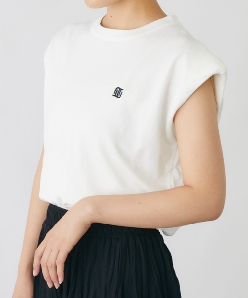 mebole（メボレ）の「キャップスリーブカラートップス（Tシャツ/カットソー・レディース・パープル/ブラック/ホワイト/ホワイト×ブラック/グリーン・FREE）」の7枚目の写真