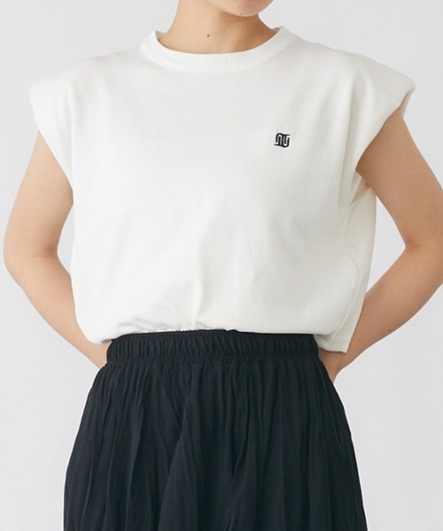 mebole（メボレ）の「キャップスリーブカラートップス（Tシャツ/カットソー・レディース・パープル/ブラック/ホワイト/ホワイト×ブラック/グリーン・FREE）」の8枚目の写真