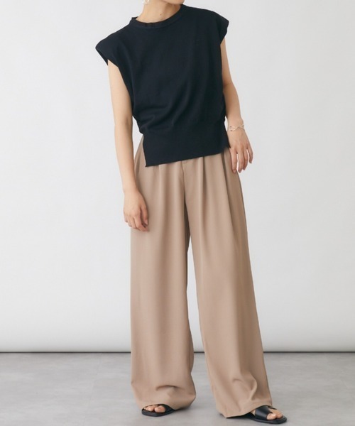 mebole（メボレ）の「キャップスリーブカラートップス（Tシャツ/カットソー・レディース・パープル/ブラック/ホワイト/ホワイト×ブラック/グリーン・FREE）」の16枚目の写真