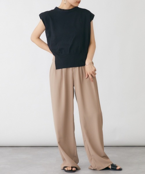 mebole（メボレ）の「キャップスリーブカラートップス（Tシャツ/カットソー・レディース・パープル/ブラック/ホワイト/ホワイト×ブラック/グリーン・FREE）」の17枚目の写真